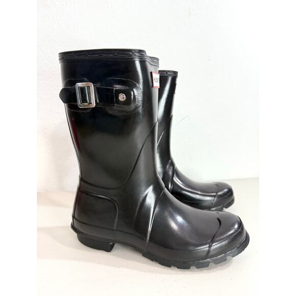 Hunter Original Gloss Mid Calf Rain Boots Women’s Black US 6M / 7F EU 38 - Picture 9 of 13